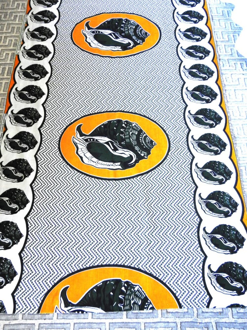 Nita Nzito Kitenge Pamba Ya Tanzania Giga Wax D No 1466 Cotton Fabric Seashells